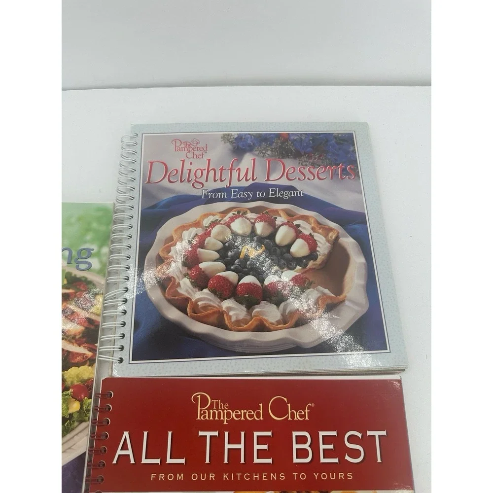 Pampered Chef 3 Spiral Cookbooks: Casual Cooking, All the Best & Desserts